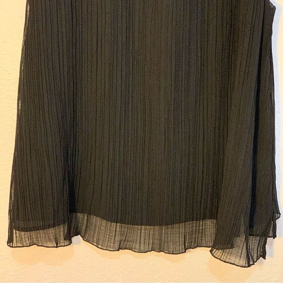 Madewell Tank Top Women’s Small Black Sheer Lined Crinkle Button Hole Tie Swing. - Picture 6 of 16